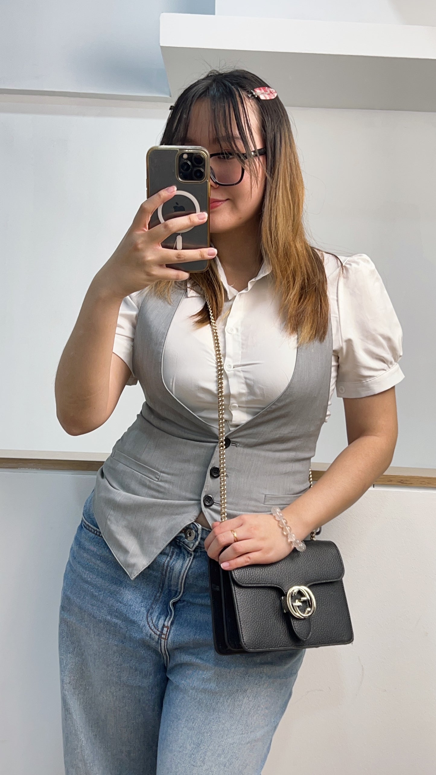 Gucci Black Interlocking Chain Bag GHW