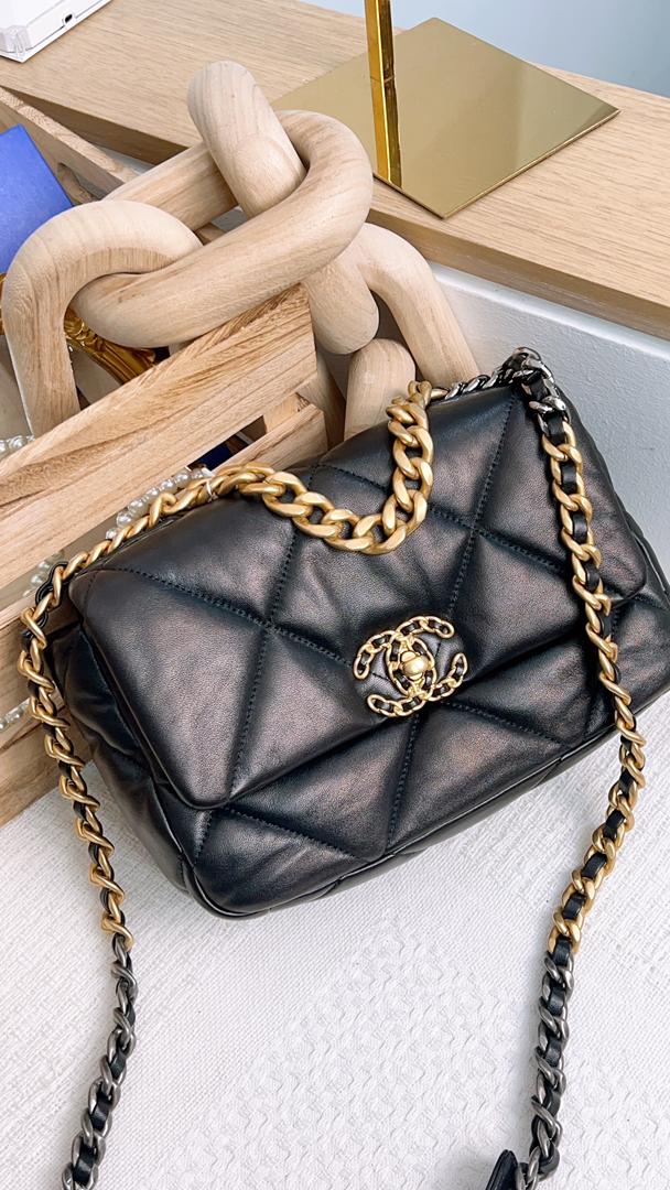 Chanel Black Small 19 Flap GHW