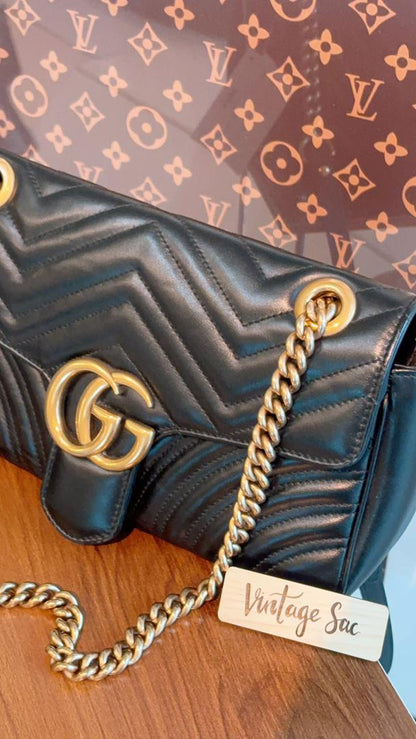 Gucci Black Small Marmont (GHW)