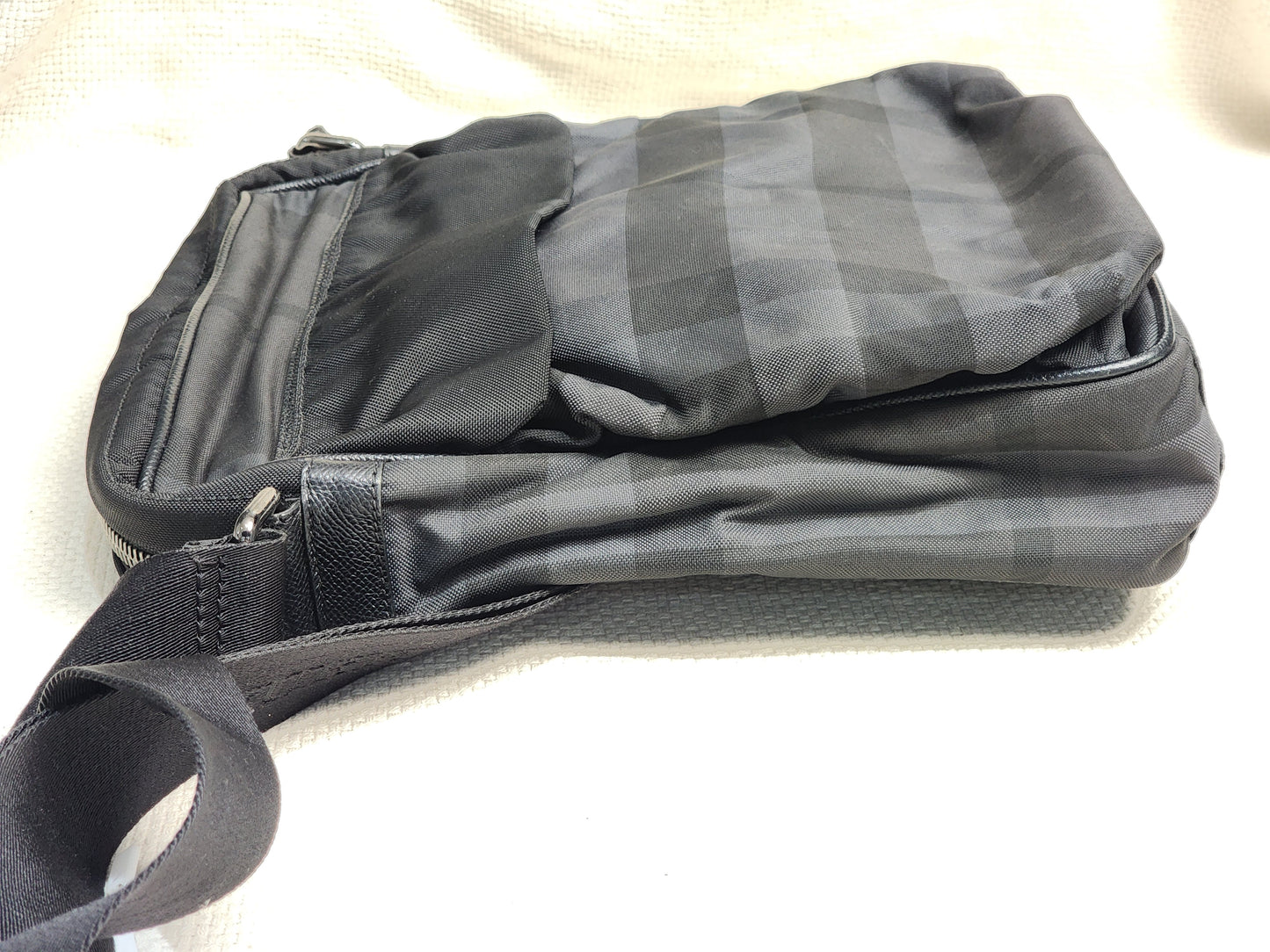 Burberry Nylon Smoked Check Messenger Bag