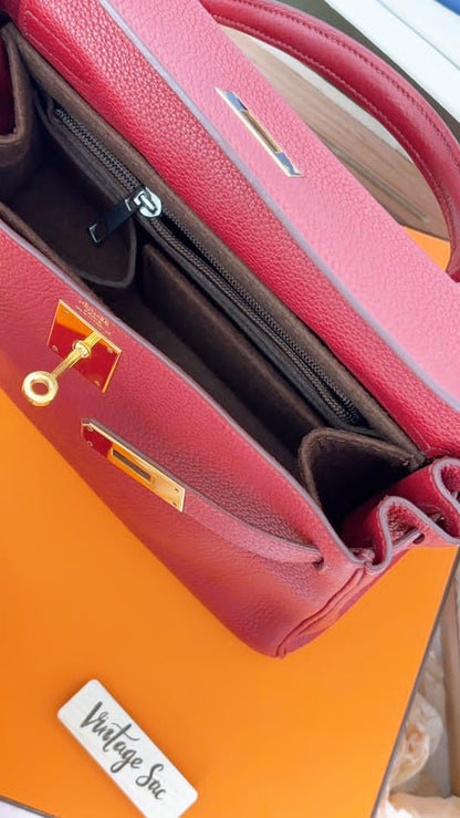 Hermes Red Togo Kelly 28 (GHW)