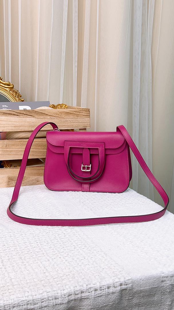 Hermes Rose Purple Swift Mini Halzan (PHW)