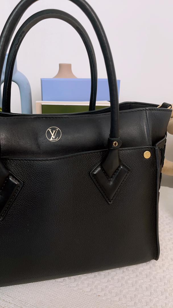 LV Black Calfskin On My Side MM