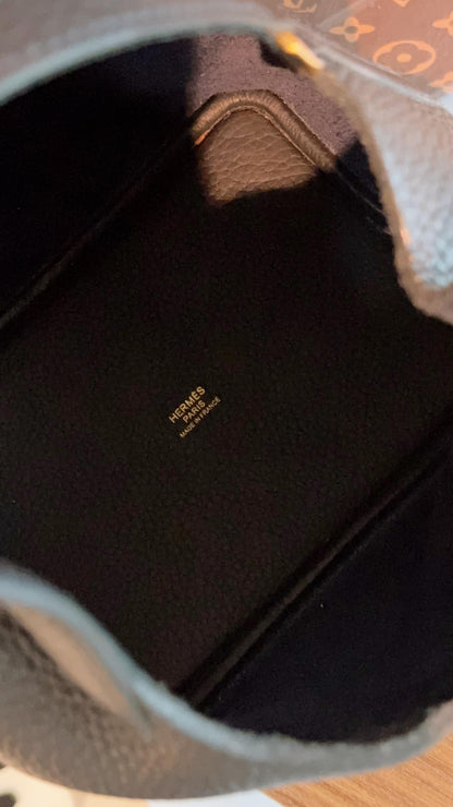 Hermes Bleu Nuit Picotin 18 (GHW)