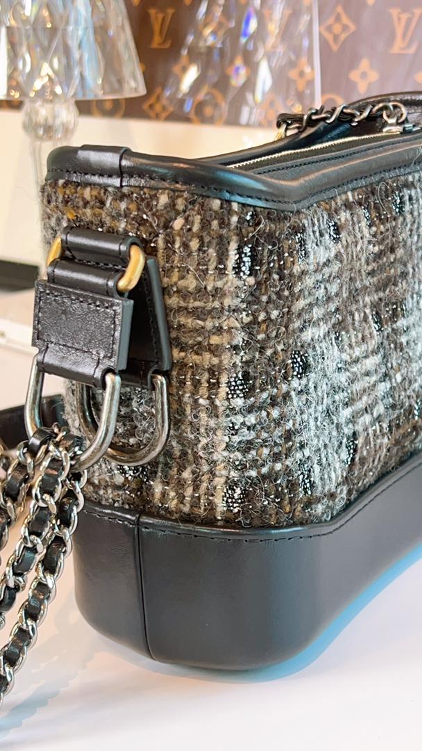 Chanel Dark Grey Tweed Small Gabrielle Hobo