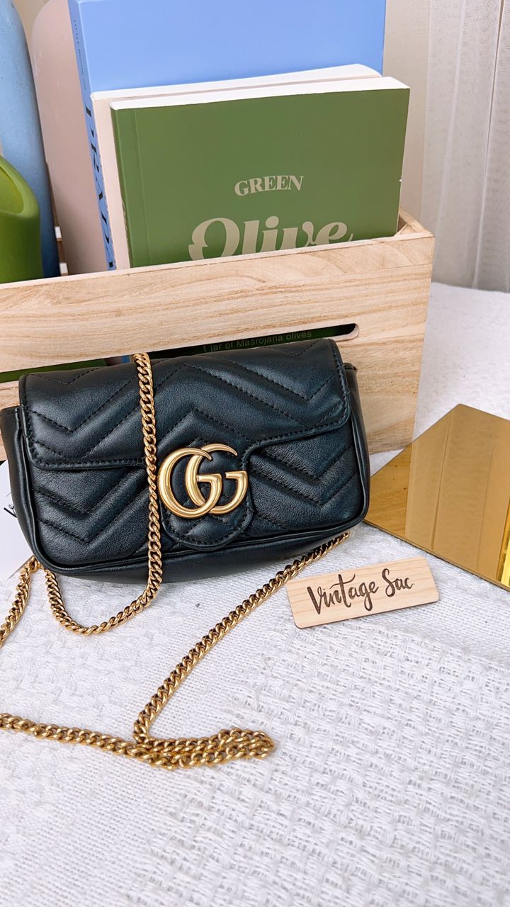 Gucci Black Supermini Marmont