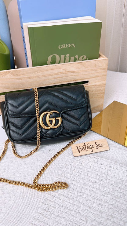 Gucci Black Supermini Marmont