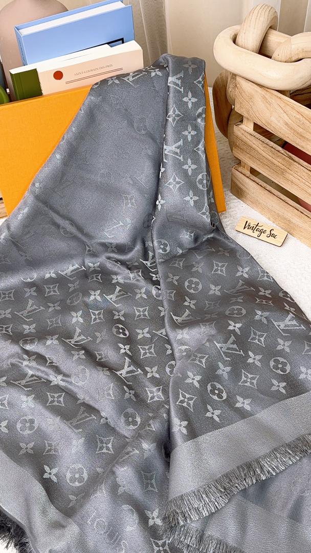Louis Vuitton Grey Monogram Shine Shawl
