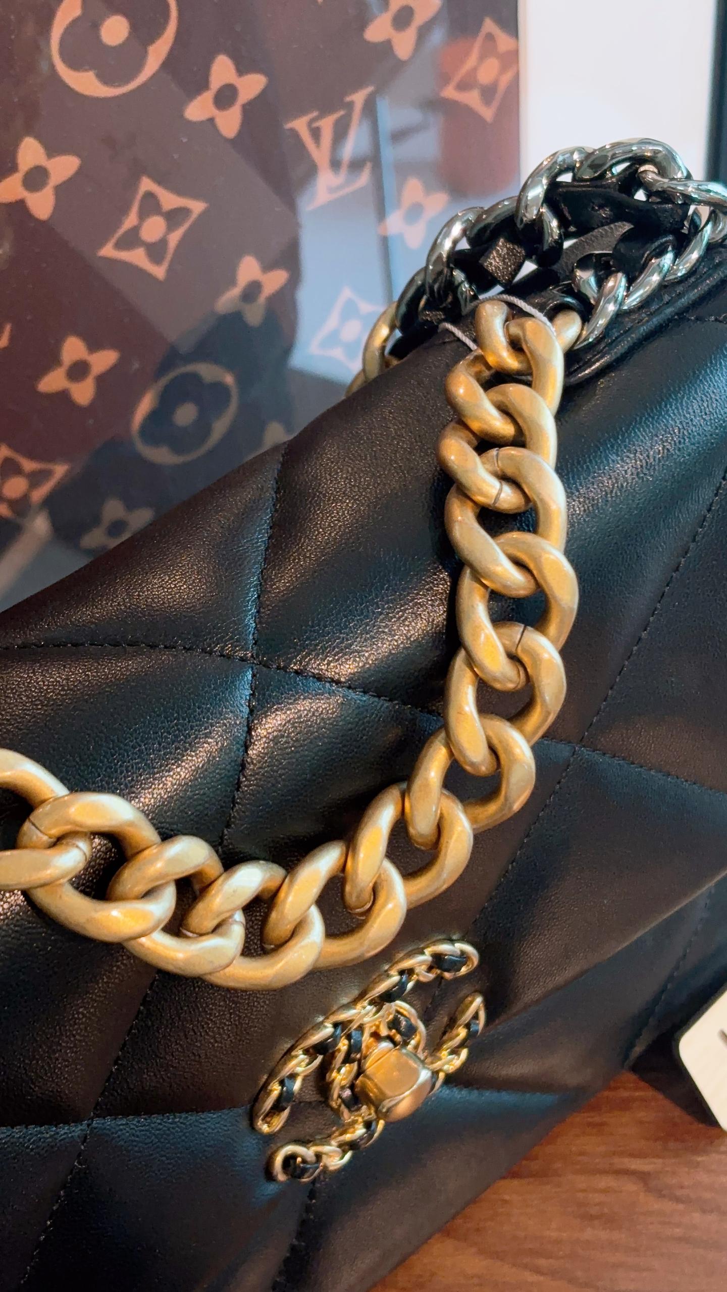 Chanel Black Lambskin Small 19 Bag (GHW)