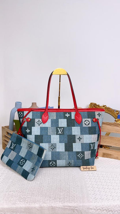 Louis Vuitton Denim Patchwork Neverfull MM