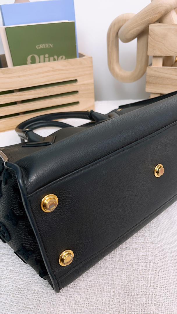 LV Black Calfskin On My Side MM