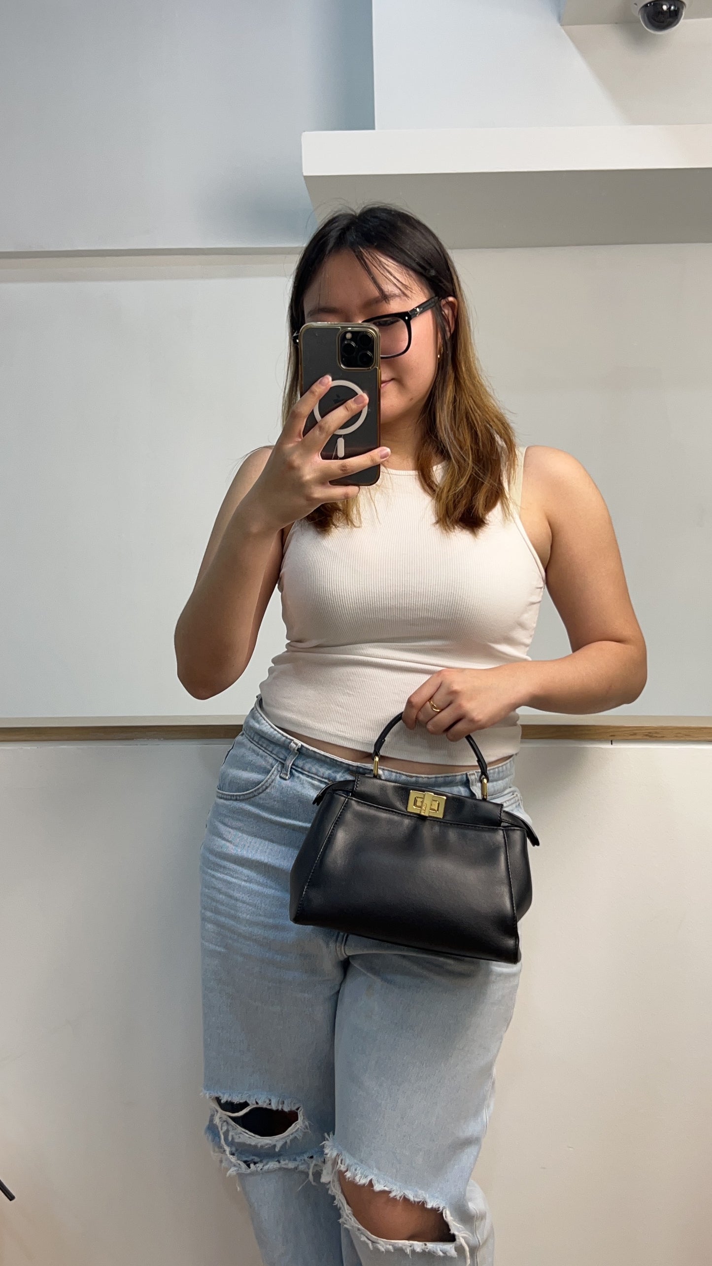 Fendi Black Mini Peekaboo GHW