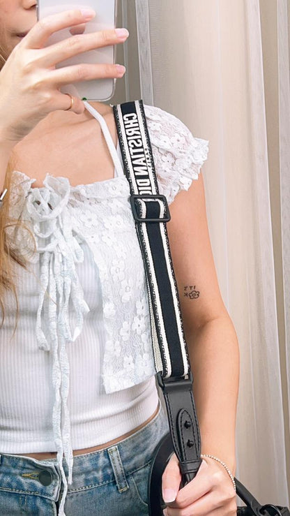 Dior Adjustable Shoulder Strap w Ring Ultramatte Black