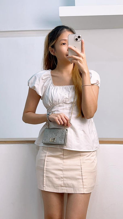 Fendi Silver Metallic Nappa Logo Embossed WOC (GHW)