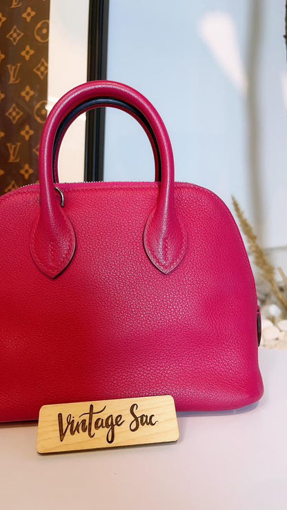 Hermes Rose Pourpre Mini Bolide (PHW)