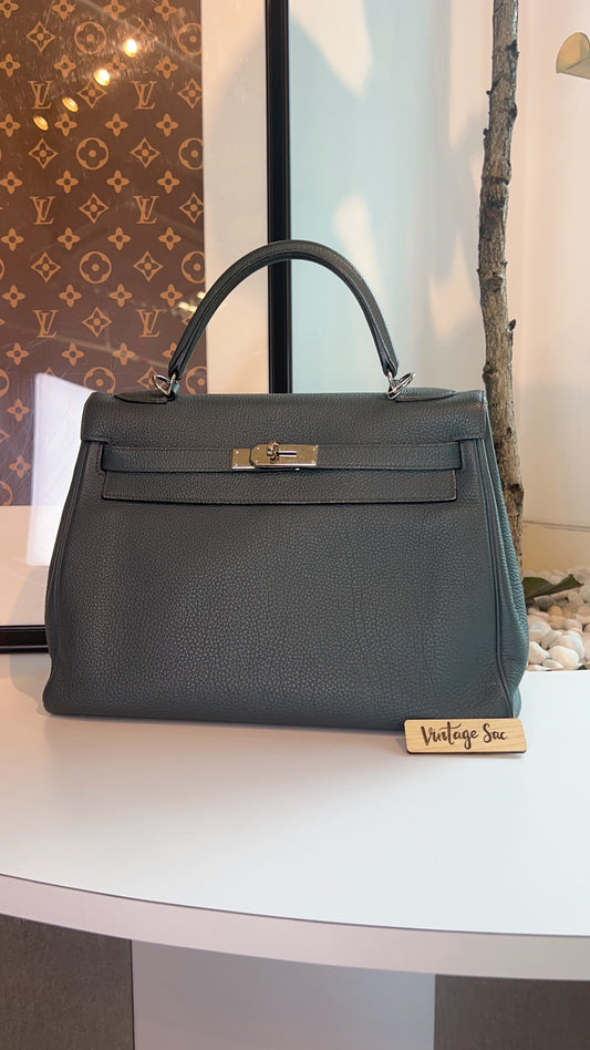 Hermes Bleu Orage Kelly 32 PHW