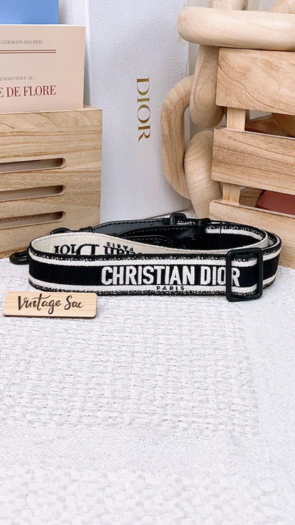 Dior Adjustable Shoulder Strap w Ring Ultramatte Black