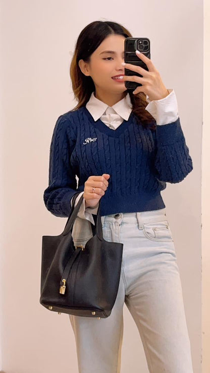 Hermes Bleau Nuit Picotin 22 (GHW)