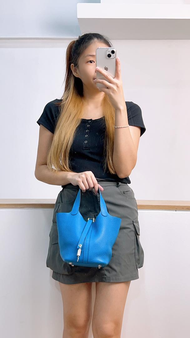 Hermes Blue Picotin 18 (Phw)