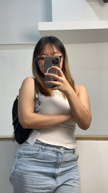 Dior Black Nylon Vintage Saddle Bag SHW