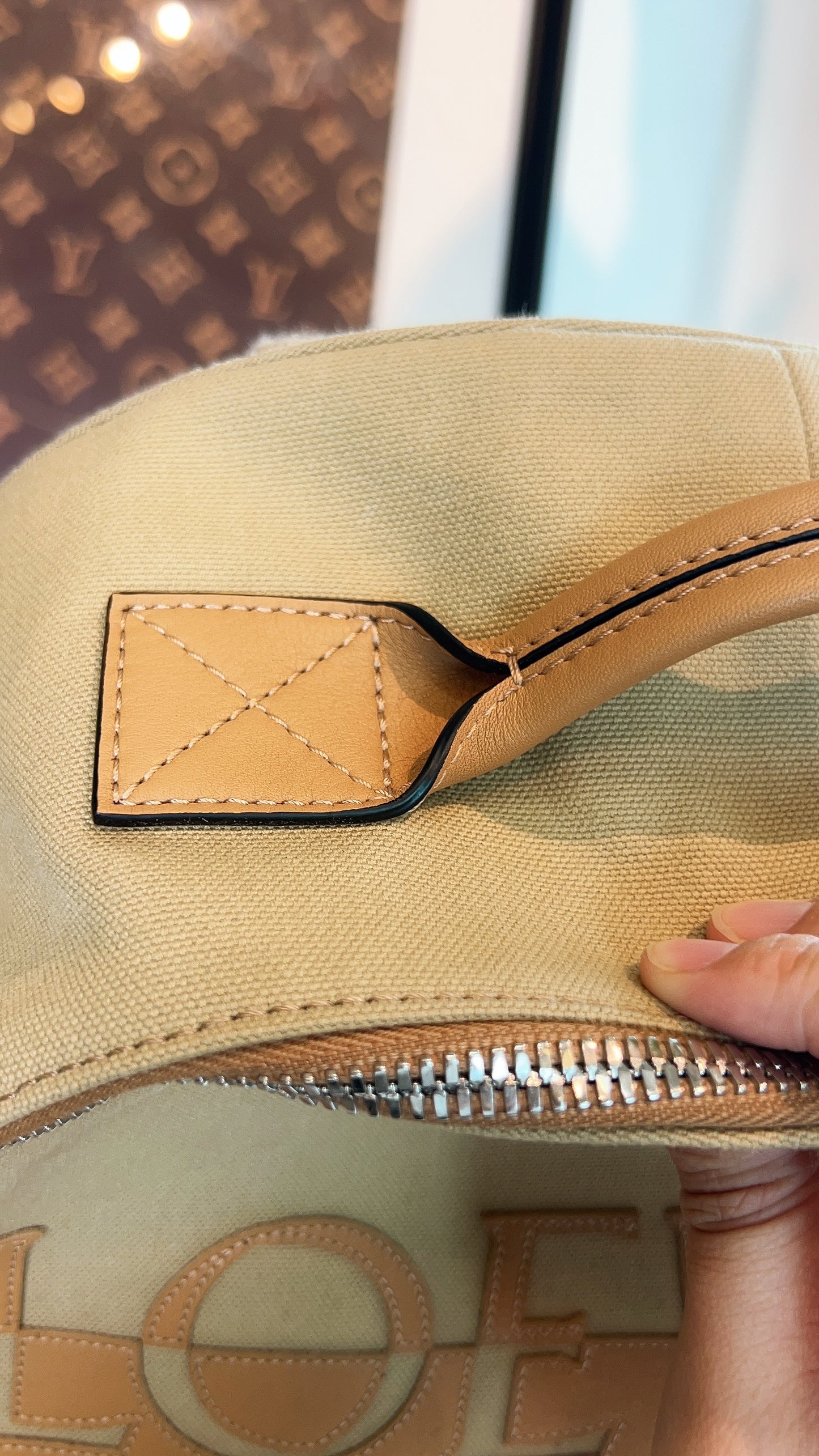 Loewe Beige Canvas Backpack