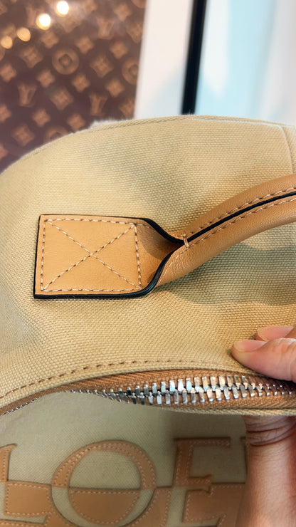 Loewe Beige Canvas Backpack