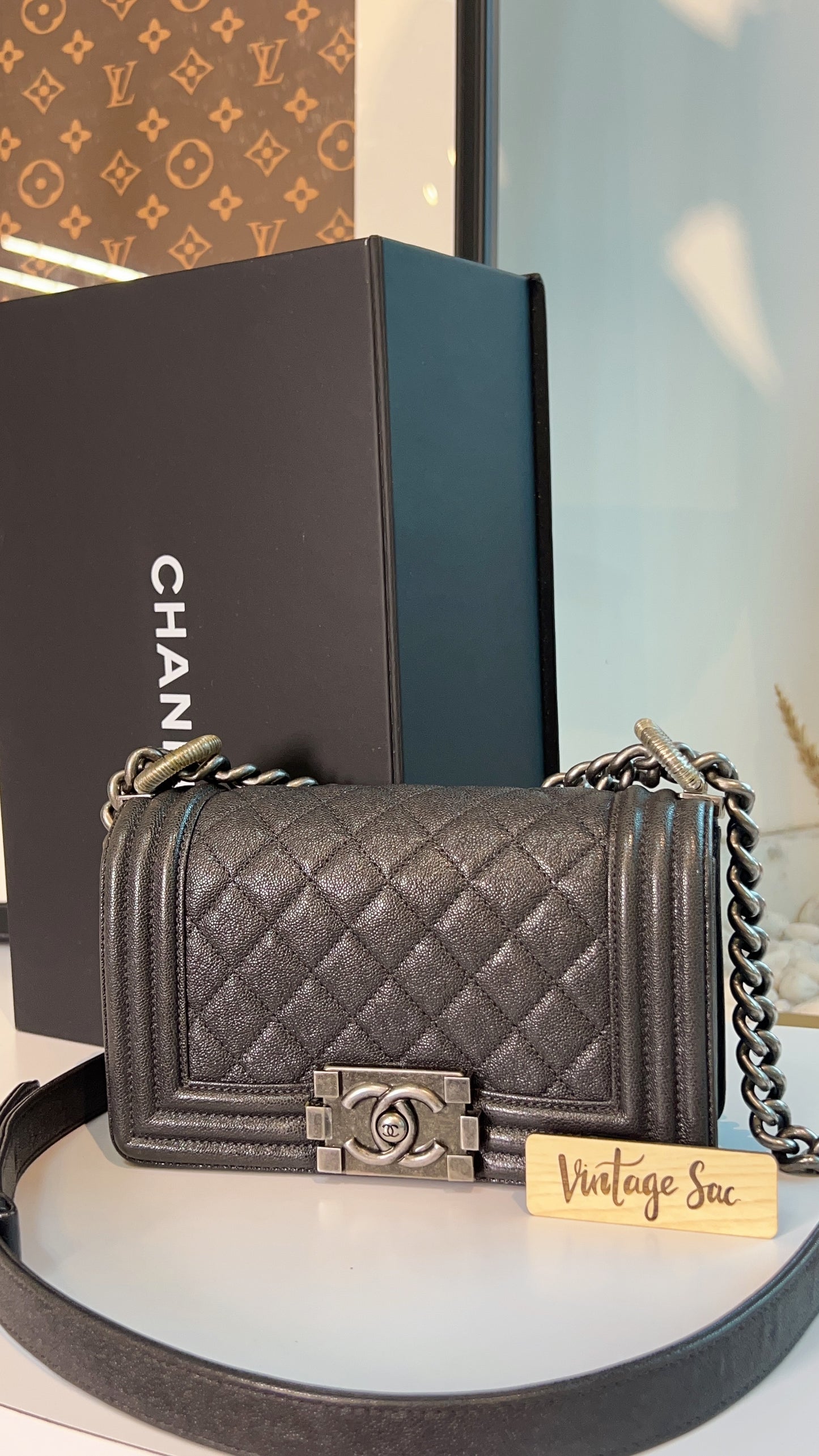 Chanel Small Boy in Dark Grey RHW