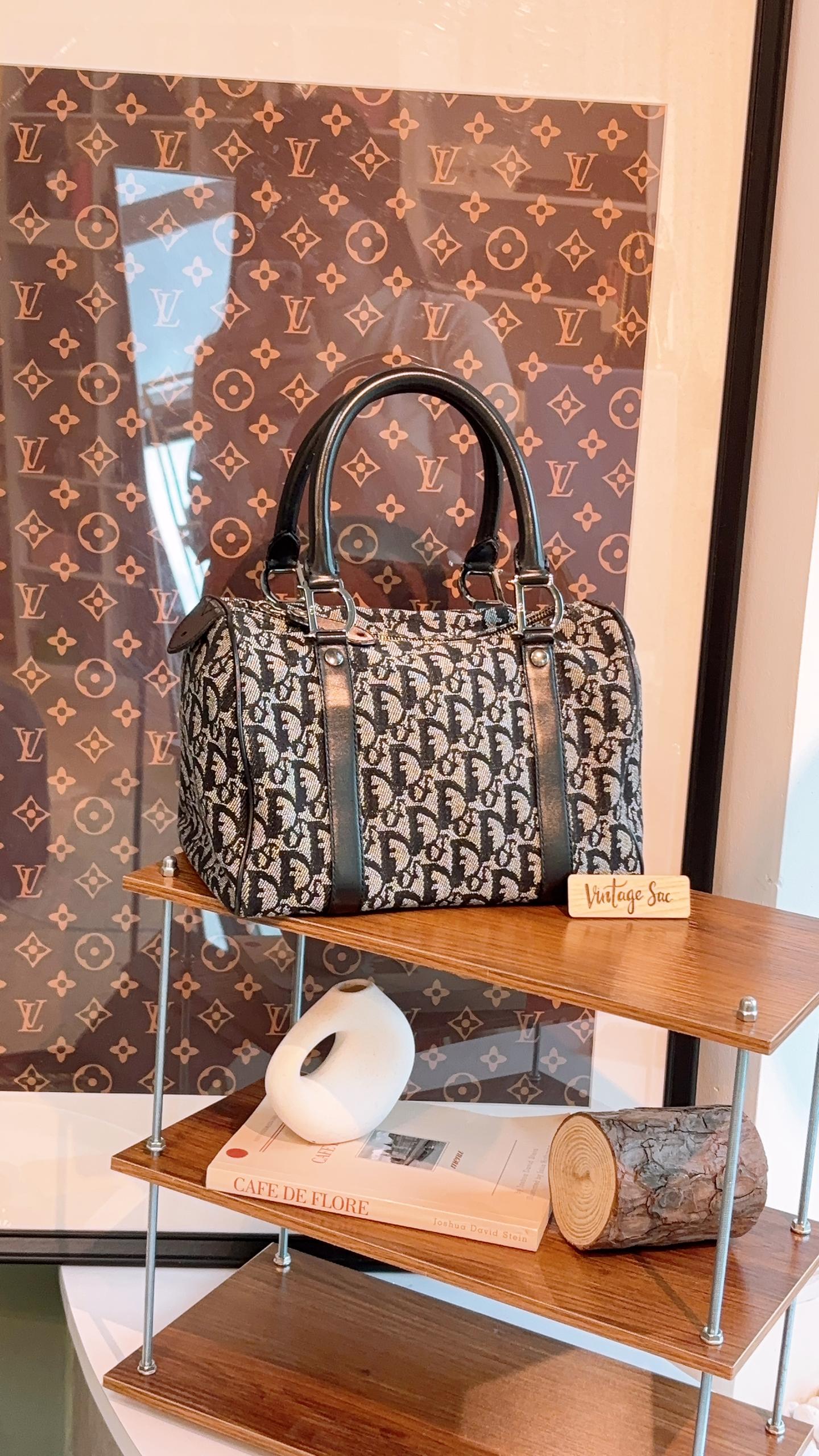 Dior Navy Trotter Vintage Boston Bag