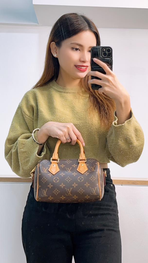 LV Monogram Speedy 20 with Black Strap