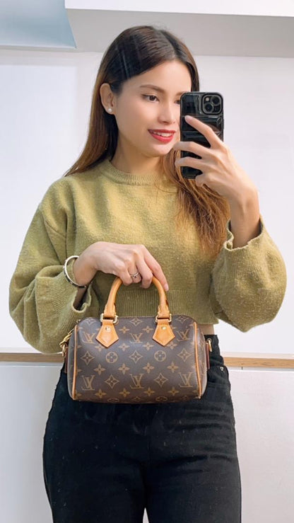 LV Monogram Speedy 20 with Black Strap