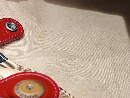 Burberry Red / Beige House Check PVC Cantebury Tote