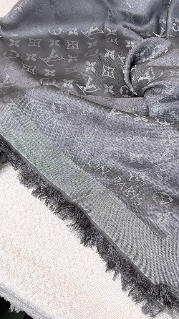 Louis Vuitton Grey Monogram Shine Shawl