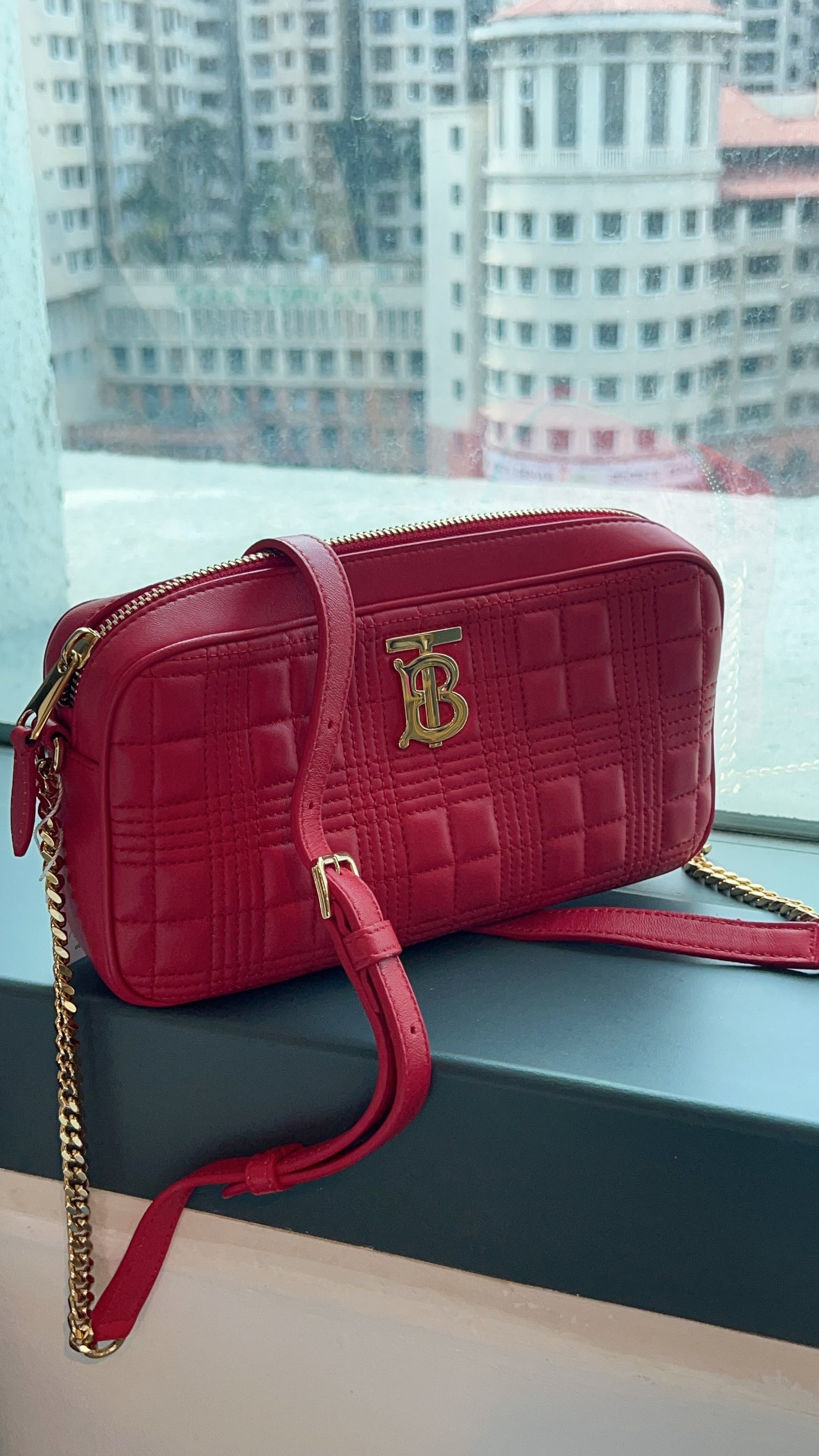Burberry Red Small Lola Camera Bag
