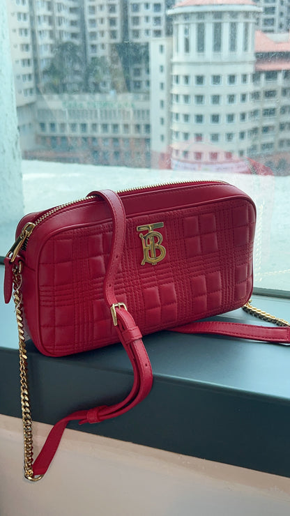Burberry Red Small Lola Camera Bag