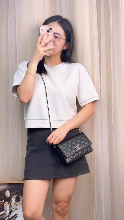 Chanel Black Caviar 24P Coco CC WOC (SHW)