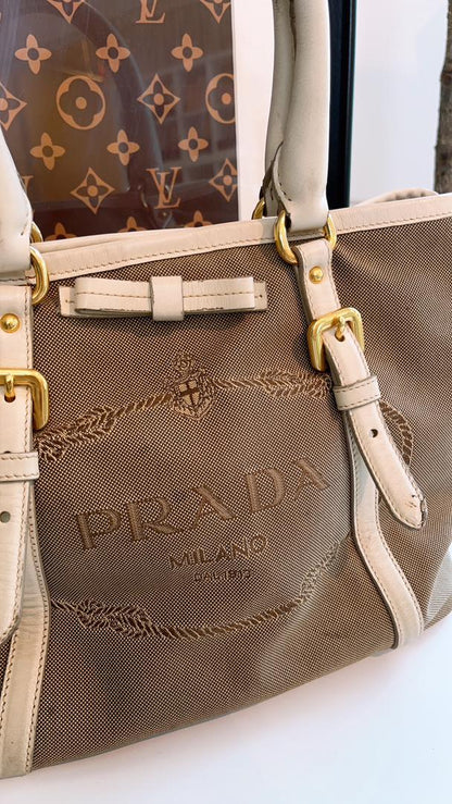 Prada Canapa Canvas Tote Bag