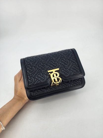 Burberry Mini TB Quilted Crossbody Black
