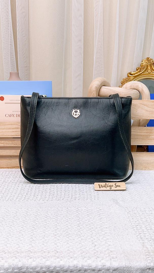 Versace Black Leather Shoulder Bag