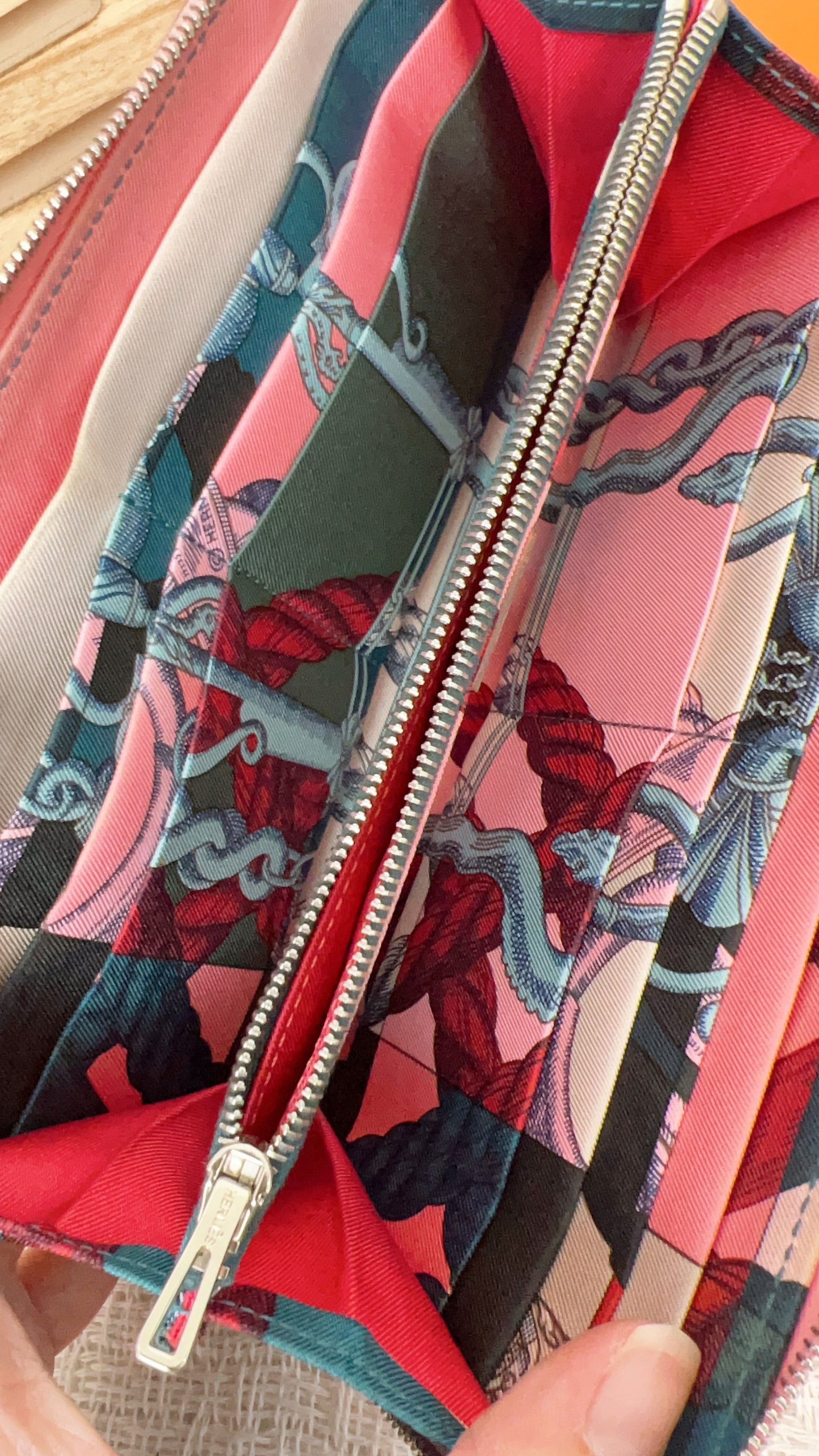 Hermes Pink Silk’in Classique Long Wallet