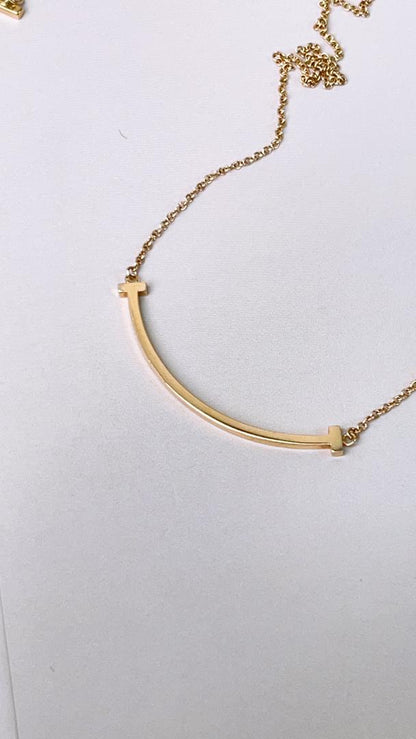 Tiffany & Co Yellow Gold Small Tsmile Necklace