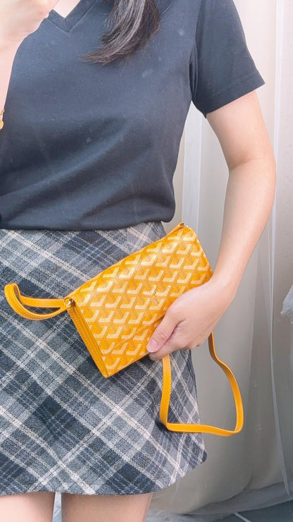 Goyard Yellow Varenne Continental Wallet With Strap