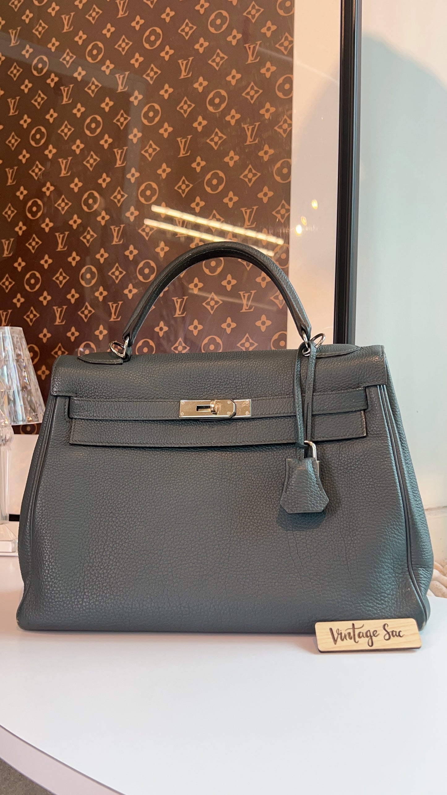 Hermes Bleu Orage Kelly 32 PHW