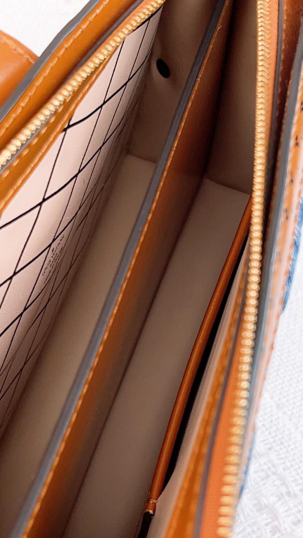 LV Denim Malletage Trunk Clutch w Chain