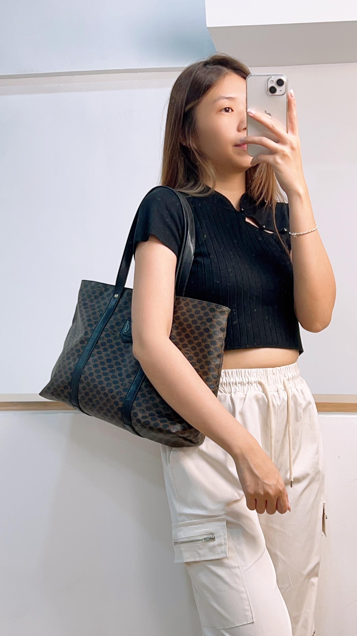 Celine Black Macadam Tote Bag