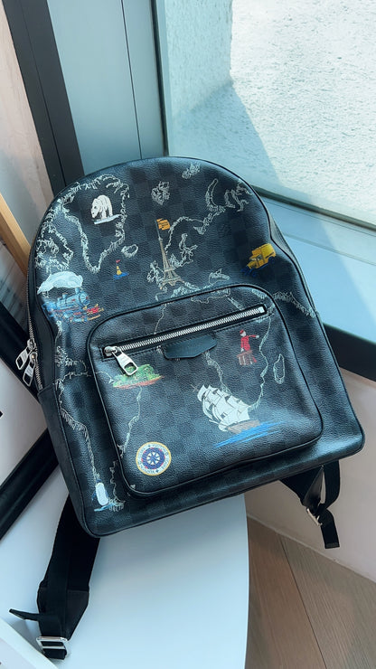 LV Damier Graphite Josh World Map Backpack