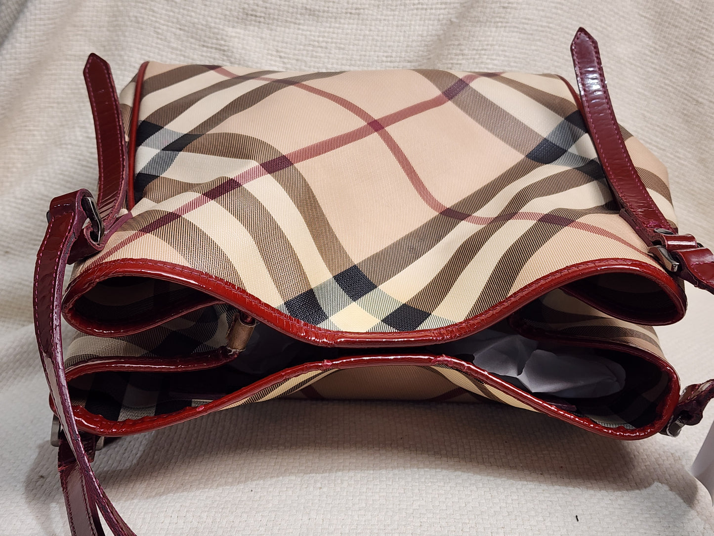 Burberry Red / Beige House Check PVC Cantebury Tote