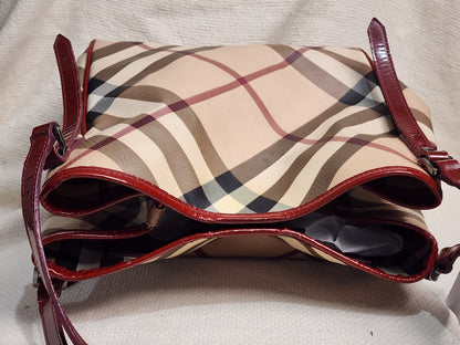 Burberry Red / Beige House Check PVC Cantebury Tote