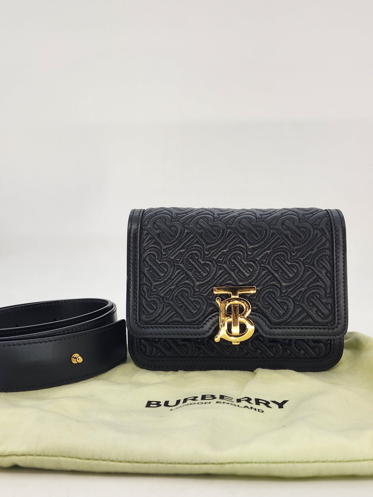 Burberry Mini TB Quilted Crossbody Black