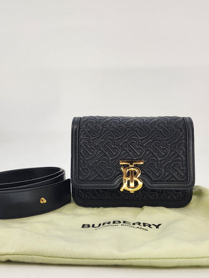 Burberry Mini TB Quilted Crossbody Black
