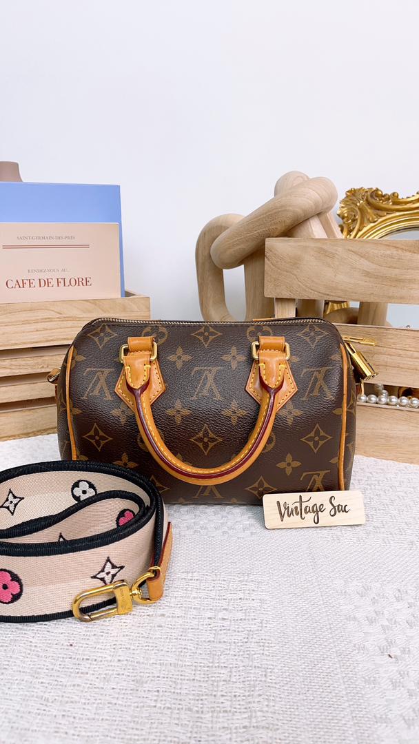LV Monogram Speedy 20 with Black Strap